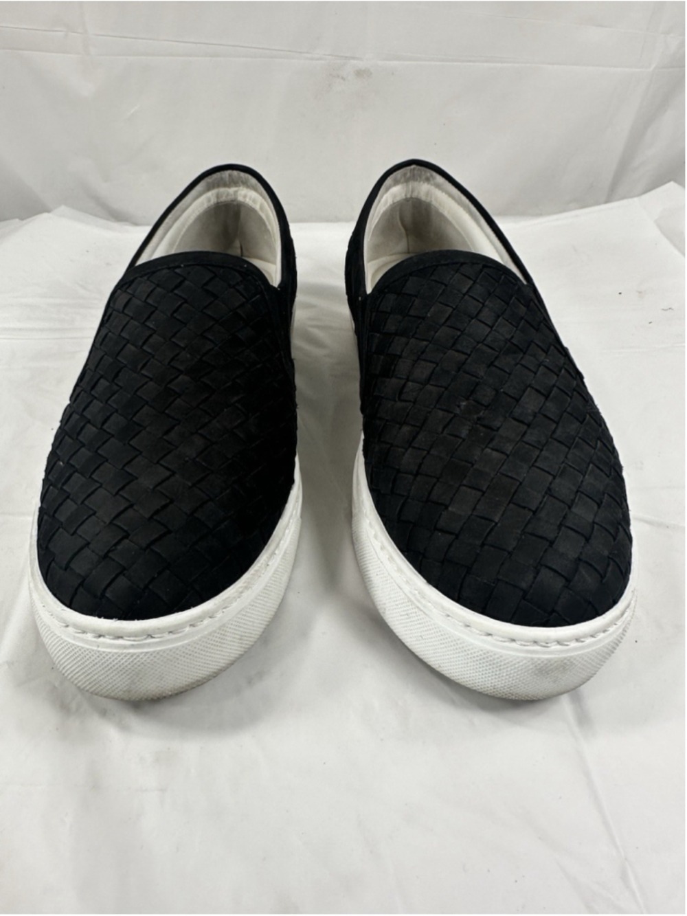 M. Gemi Cerchio EU 40/9.5 Black Woven Leather Slip On Sneakers Italy